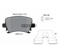 Brake pads 2391401 TEXTAR for VW SKODA AUDI SEAT