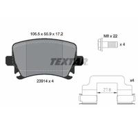 Brake pads 2391402 TEXTAR for VW AUDI SKODA SEAT