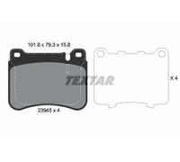 Brake pads 2394501 TEXTAR for MERCEDES-BENZ C-CLASS C-CLASS T-Model CLK SLK