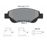 Textar 2395901 Front Axle Disc Brake Pad Set Fits Citroen Peugeot Toyota
