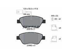 Brake Pads Full Set Of 4 Front + Accessories 2397903 Textar Citroen Fiat Peugeot
