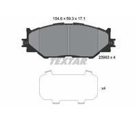 Textar Front Brake Pads 2398301 - 59.3x154.6 mm - for Lexus IS II, IS C, IS III