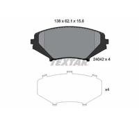 Textar Car Brake Pad Front Dimensions 62mm x 138mm For Mazda 2404201