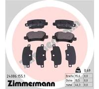 BRAKE PAD SET DISC BRAKE 24086.155.1 FOR HONDA CIVIC/VIII/Hatchback BALLADE 1.8L