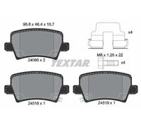 Textar 2408601 Rear Disc Brake Pad Set Fits Honda