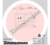 Brake pads 24261.180.2 ZIMMERMANN for AUDI LAMBORGHINI
