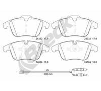 Brake pads 24332 00 701 10 BRECK for PEUGEOT CITROËN