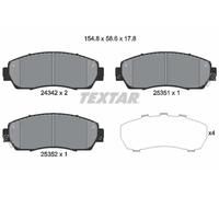 Textar Front Brake Pad Set 2434201, Genuine OE for Honda, Acura, Great Wall, Full Set of 4