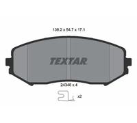 Textar 2434601 Disc Brake Pad Set Fits Suzuki