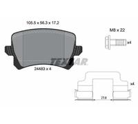 Textar 2448302 Rear Axle Disc Brake Pad Set Fits VW