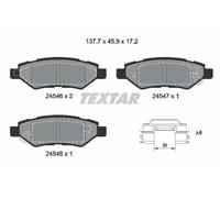 TEXTAR 2454601 Brake pad set