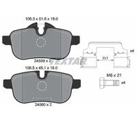 For BMW Genuine OE Textar Brake Pads Full Set Of 4 Rear With Accessories 2455901