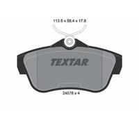 Textar Brake Pad Set 2457803 - Rear Disc, Full Set of 4, Genuine OE - Fits Fiat Scudo 1.6 D Multijet