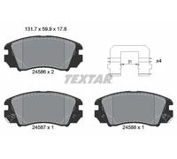 Brake pads 2458601 TEXTAR for KIA HYUNDAI