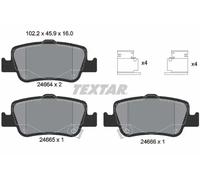 Textar Rear Disc Brake Pad Set 2466401 - Genuine OE Full Set of 4 for Toyota Auris/Corolla