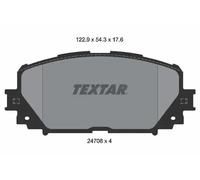 Textar Front Brake Pads 2470801 54.3x122.9mm Set of 4 Fits Toyota Yaris/Vios/Vitz, Daihatsu Charade