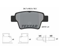 Textar Rear Disc Brake Pad Set 2473701 - Full Set of 4 with Caliper Screws - Fits Peugeot