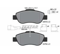 Textar Front Brake Pads 2476401 – Integrated Warning Contact – Fits Fiat 500 C, Ford Ka
