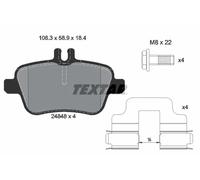 Genuine OE Textar Brake Pads Full Set Of 4 Rear With Accessories 2484803