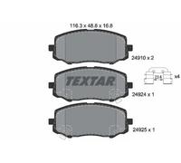 Front Brake Pad Set With Acoustic Wear Warning Fits Hyundai i20 TEXTAR 2491001