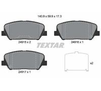 Textar 2491501 Front Disc Brake Pad Set Fits Hyundai Kia