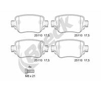 Fits BRECK 25110 00 704 00 Brake Pad Set, disc brake 25110 00 704 00 ⭐UK Stock⭐