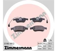 Brake pads 25180.190.2 ZIMMERMANN for ALFA ROMEO GIULIETTA