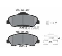 Textar Front Brake Pad Set 2525001 - Disc Brake Fits Citroen C-Elysee & Peugeot 301/308