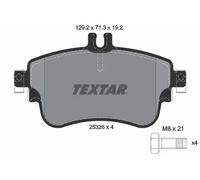 Textar Front Brake Pad Set 2532601 – Set of 4 with Caliper Screws – Fits Mercedes‑Benz B/CLA/A‑Class