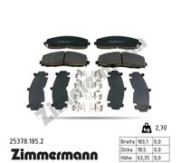 Brake pads 25378.185.2 ZIMMERMANN for FIAT LANCIA VW CHRYSLER