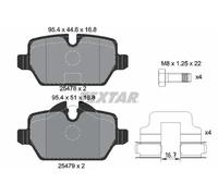 Textar Brake Pad Set 2547801 – Genuine OE Rear Full Set of 4 for Mini Countryman Paceman
