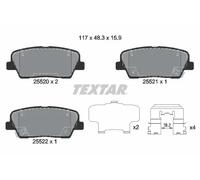 Textar 2552001 Rear Axle Disc Brake Pad Set Fits Hyundai Kia Ssangyong