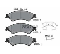 Front Brake Pad Set With Acoustic Wear Warning Fits Ford Ranger TEXTAR 2563201
