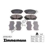 ZIMMERMANN 25725.155.1 Brake pad set