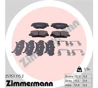 Brake pads 25757.175.2 ZIMMERMANN for KIA CARENS IV