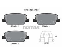 Textar Brake Pad Set 2614201 – Disc Brake Pads for Hyundai Santa Fe IV – 4x