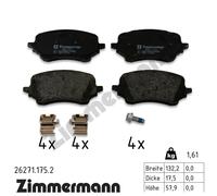 Brake pads 26271.175.2 ZIMMERMANN for FORD PUMA