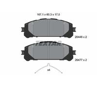Brake Pad Set, disc brake TEXTAR 2644801 for LEXUS RX (_L2_) 2 2015-2017