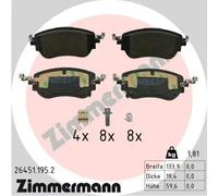 Brake pads 26451.195.2 ZIMMERMANN for FIAT ABARTH