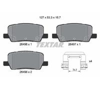 Brake pads 2649601 TEXTAR for TESLA MODEL S MODEL X