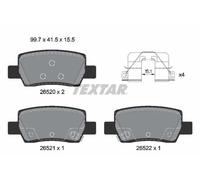 Brake pads 2652001 TEXTAR for HYUNDAI KONA