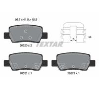 TEXTAR 2652002 Brake pad set