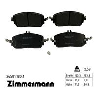 ZIMMERMANN 26581.180.1 Brake pad set