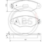 Front Brake Pad Set A.B.S. 37040 for Renault/Nissan/Citroen/Peugeot Kangoo/Clio/
