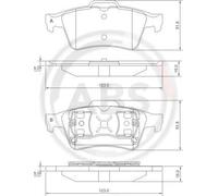 Rear Brake Pad Set A.B.S. 37216 for Jaguar/Saab/Renault/Mazda/Volvo/Ford/Daimler