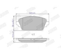 Jurid Brake Pad Set 572428J - Disc Brake for Nissan Tino/Primera/Almera/Traveller 2.2L