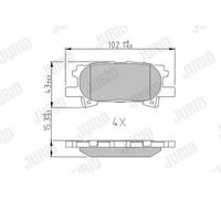 Brake pads 572621J JURID for LEXUS RX