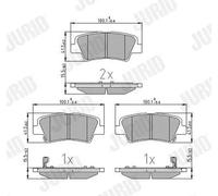 Brake pads 572629J JURID for HYUNDAI KIA