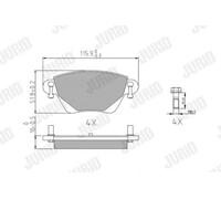 Brake pads 573012J JURID for JAGUAR FORD