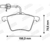 Brake pads 573045J JURID for VW TRANSPORTER / CARAVELLE Mk IV Bus